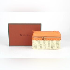 Loro Piana Extra Pocket L19 East-West Wicker Rattan & Calfskin Bag - Orange